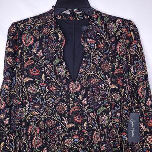 Jessica Howard Midi Dress 10 Floral Swing Shift Long Sleeve NWT